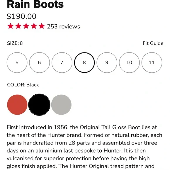 Hunter Glossy Black Rain Boots - Picture 5 of 5